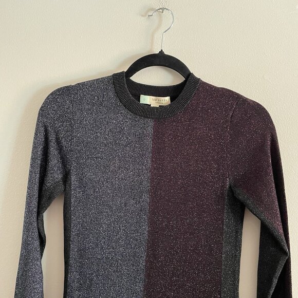 Ted Baker Women 0 US 2 Colour By Numbers Redlo Color-Blocked Knit Sweater Dress - Picture 7 of 12